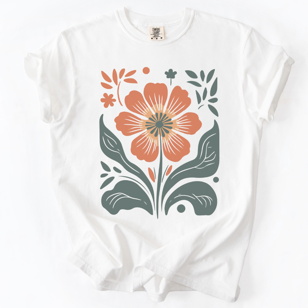 Retro Floral -  Comfort Colors Relaxed Fit Premium T Shirt