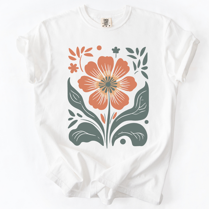 Retro Floral -  Comfort Colors Relaxed Fit Premium T Shirt