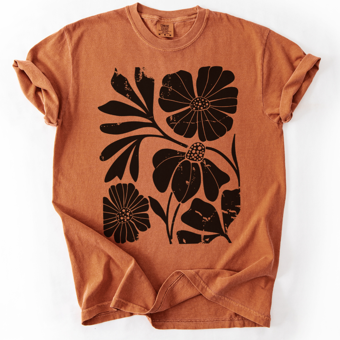 Artistic Boho Floral -  Comfort Colors Relaxed Fit Premium T Shirt