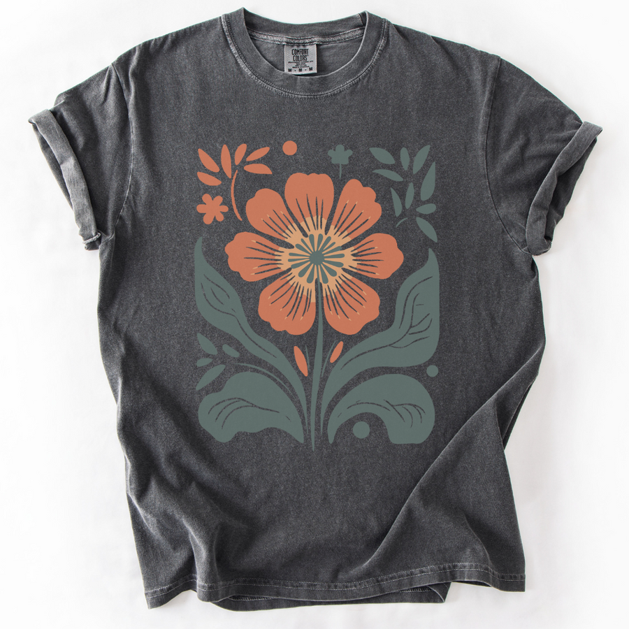 Retro Floral -  Comfort Colors Relaxed Fit Premium T Shirt