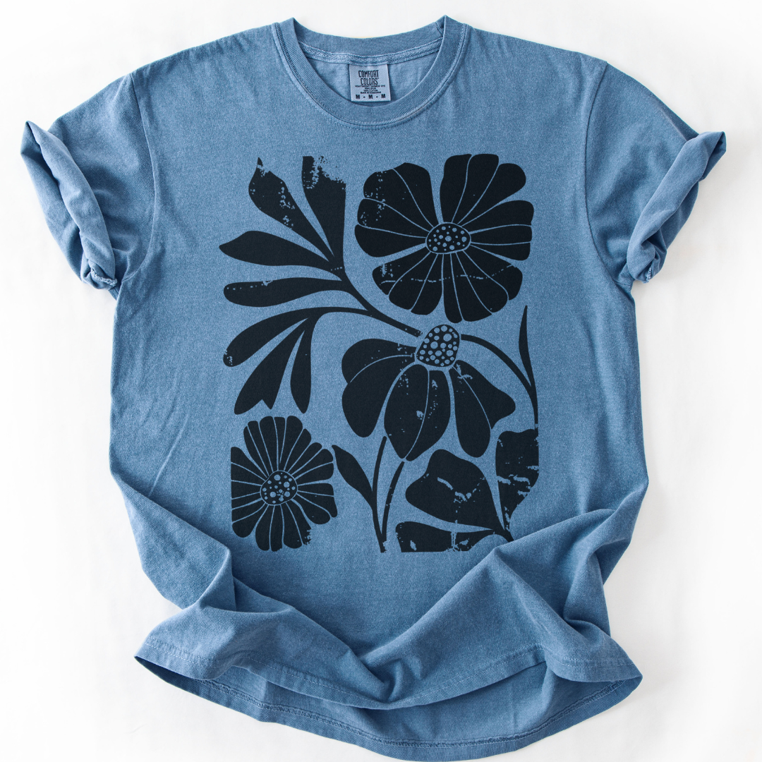 Artistic Boho Floral -  Comfort Colors Relaxed Fit Premium T Shirt
