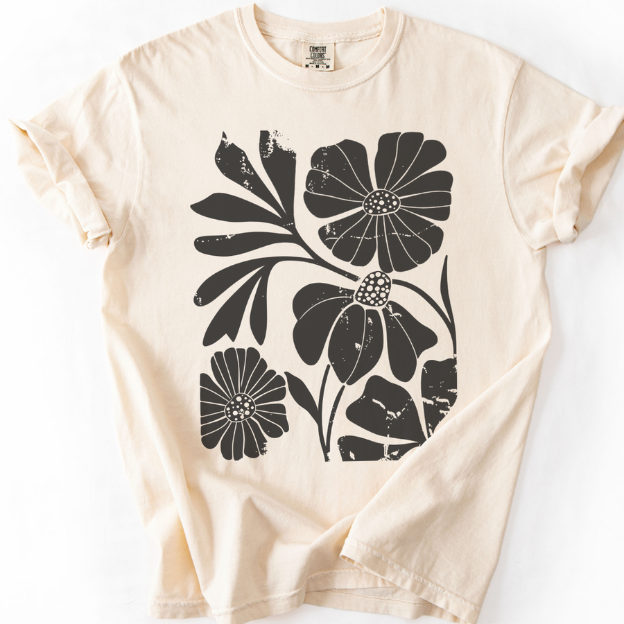 Artistic Boho Floral -  Comfort Colors Relaxed Fit Premium T Shirt