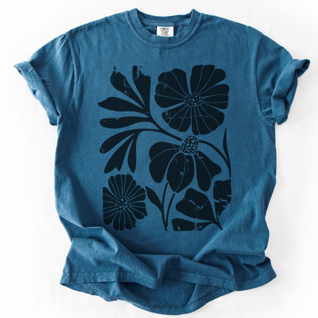 Artistic Boho Floral -  Comfort Colors Relaxed Fit Premium T Shirt