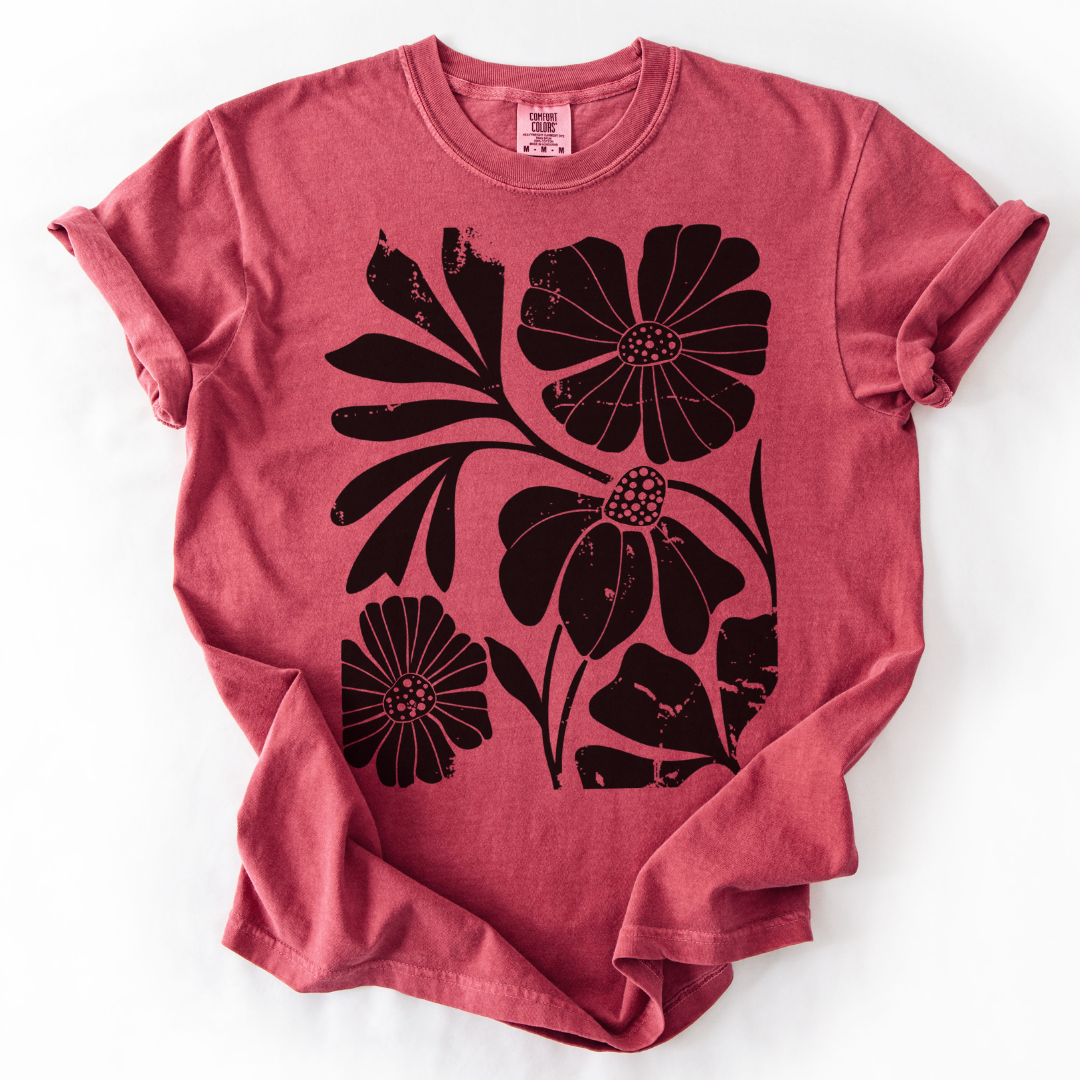 Artistic Boho Floral -  Comfort Colors Relaxed Fit Premium T Shirt