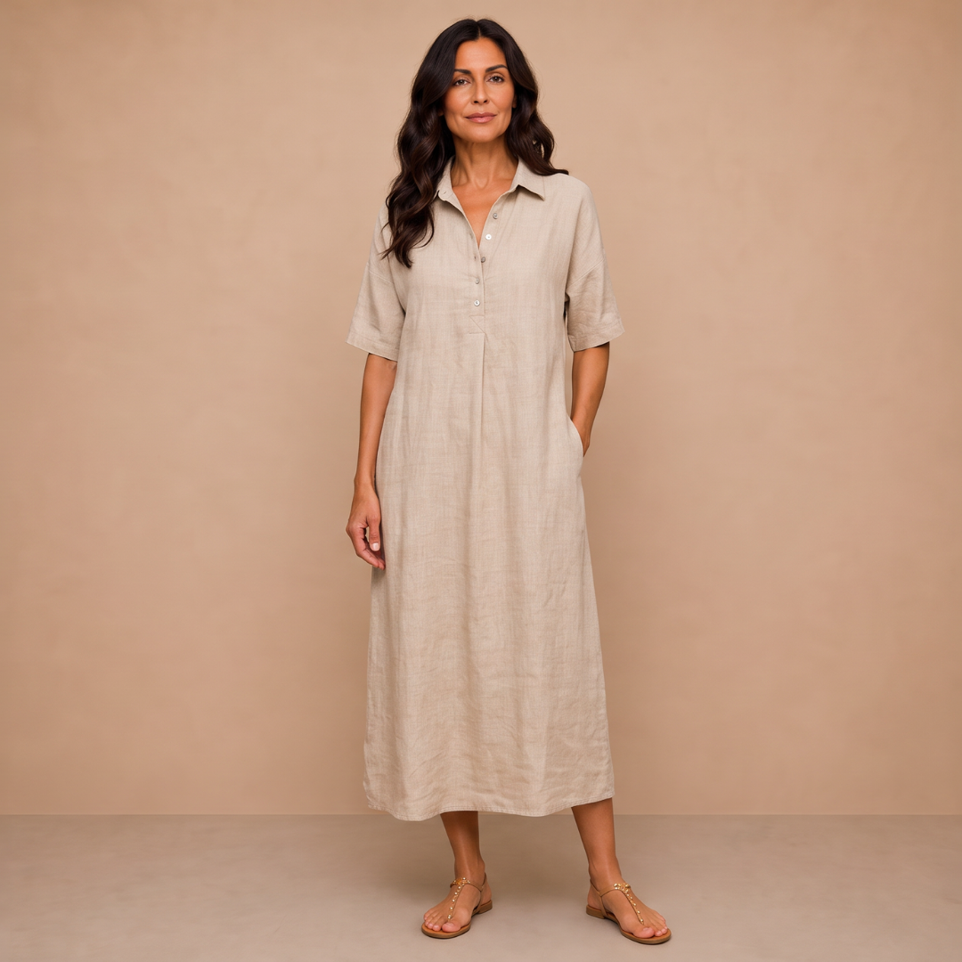 Linda | Relaxed Buttoned Shirtdress