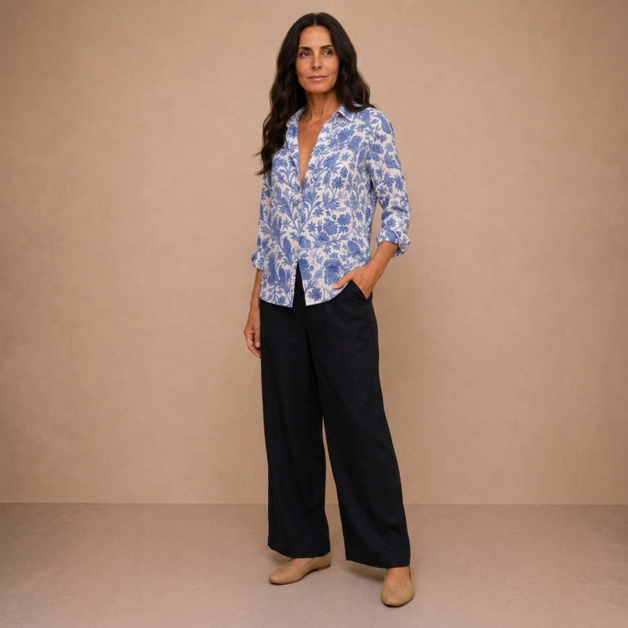 Vivienne – Blue Floral Blouse