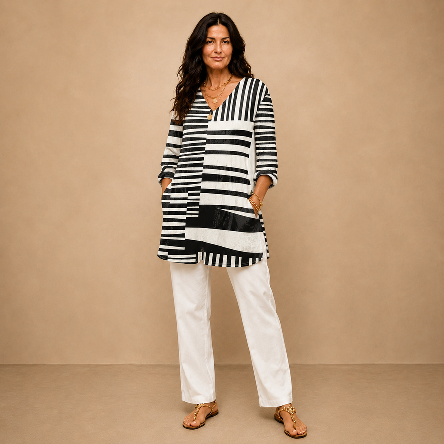 Sophie | Long Blouse with V-Neck