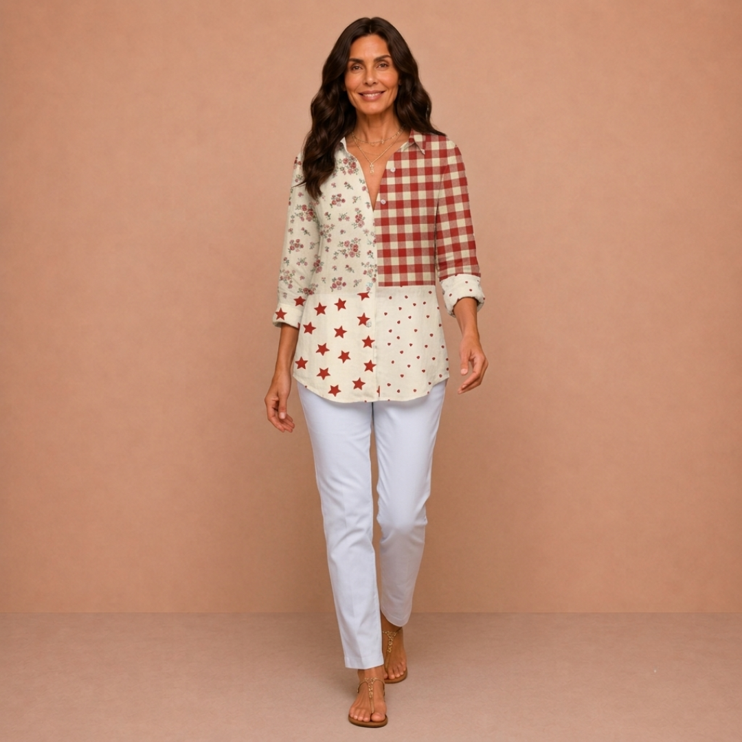 Rosemary – Classic Patchwork Blouse