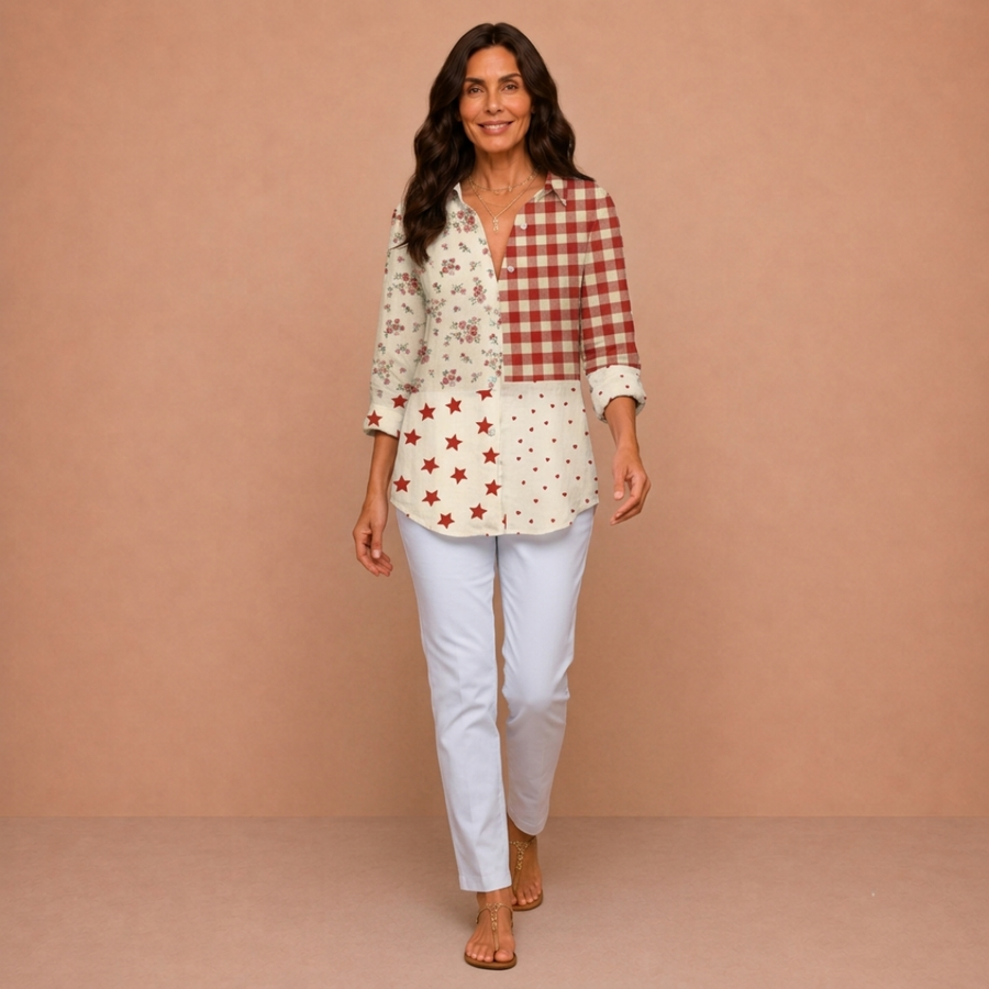 Rosemary – Classic Patchwork Blouse