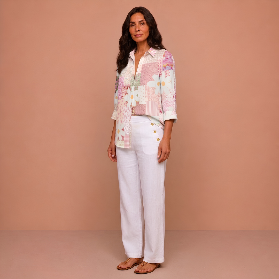 Judith – Pastel Patchwork Blouse