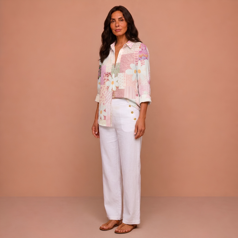 Judith – Pastel Patchwork Blouse