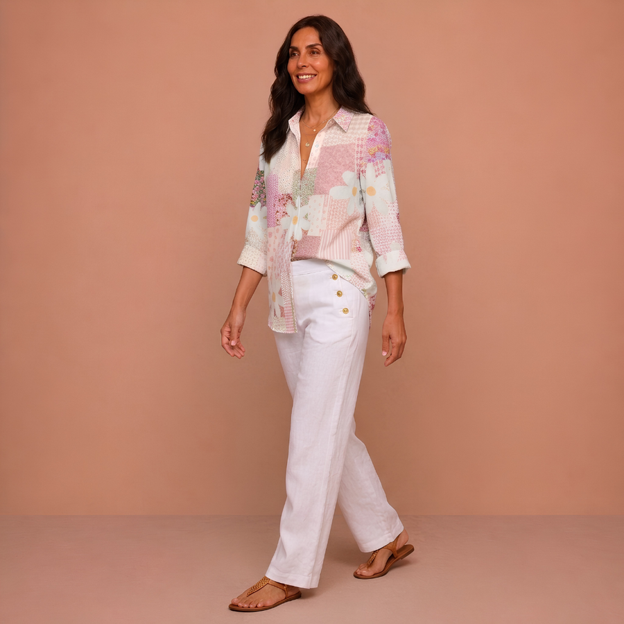 Judith – Pastel Patchwork Blouse