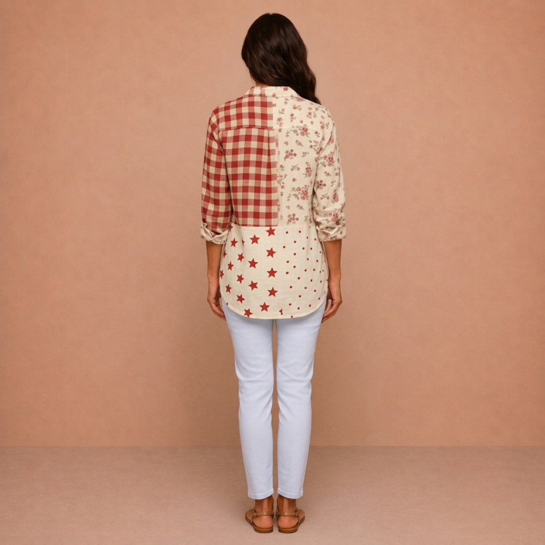Rosemary – Classic Patchwork Blouse