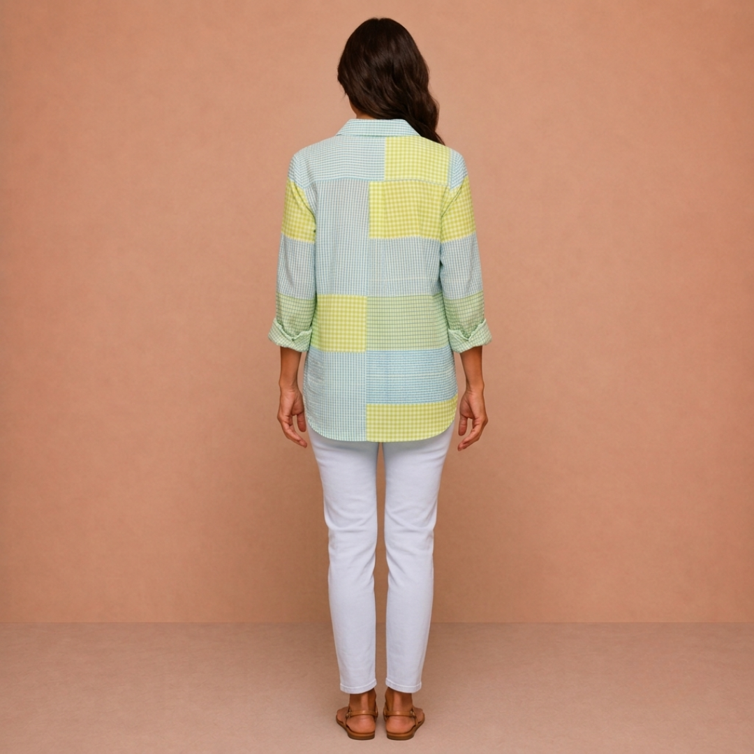 Sheila – Pastel Check Blouse