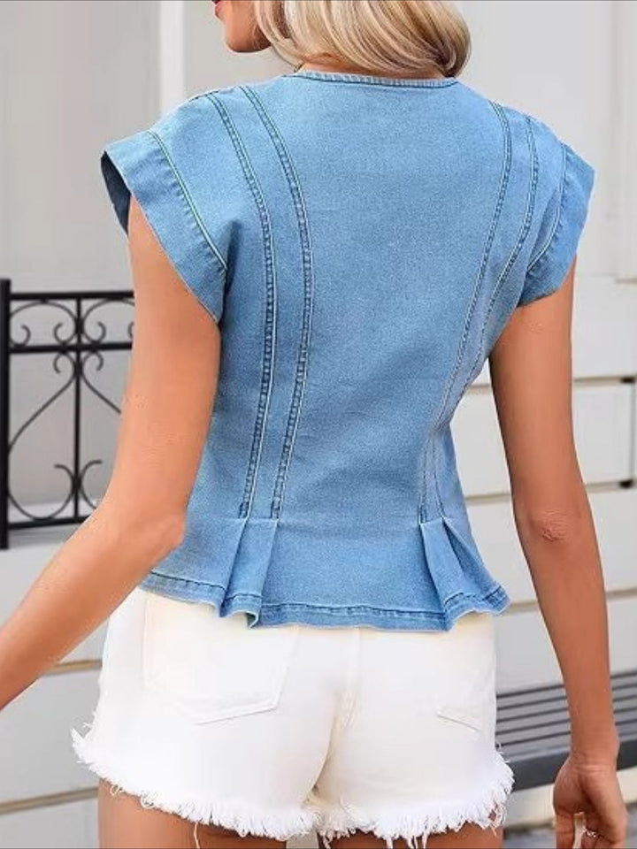 Viera | Top en jean col V