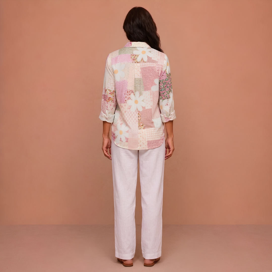 Judith – Pastel Patchwork Blouse