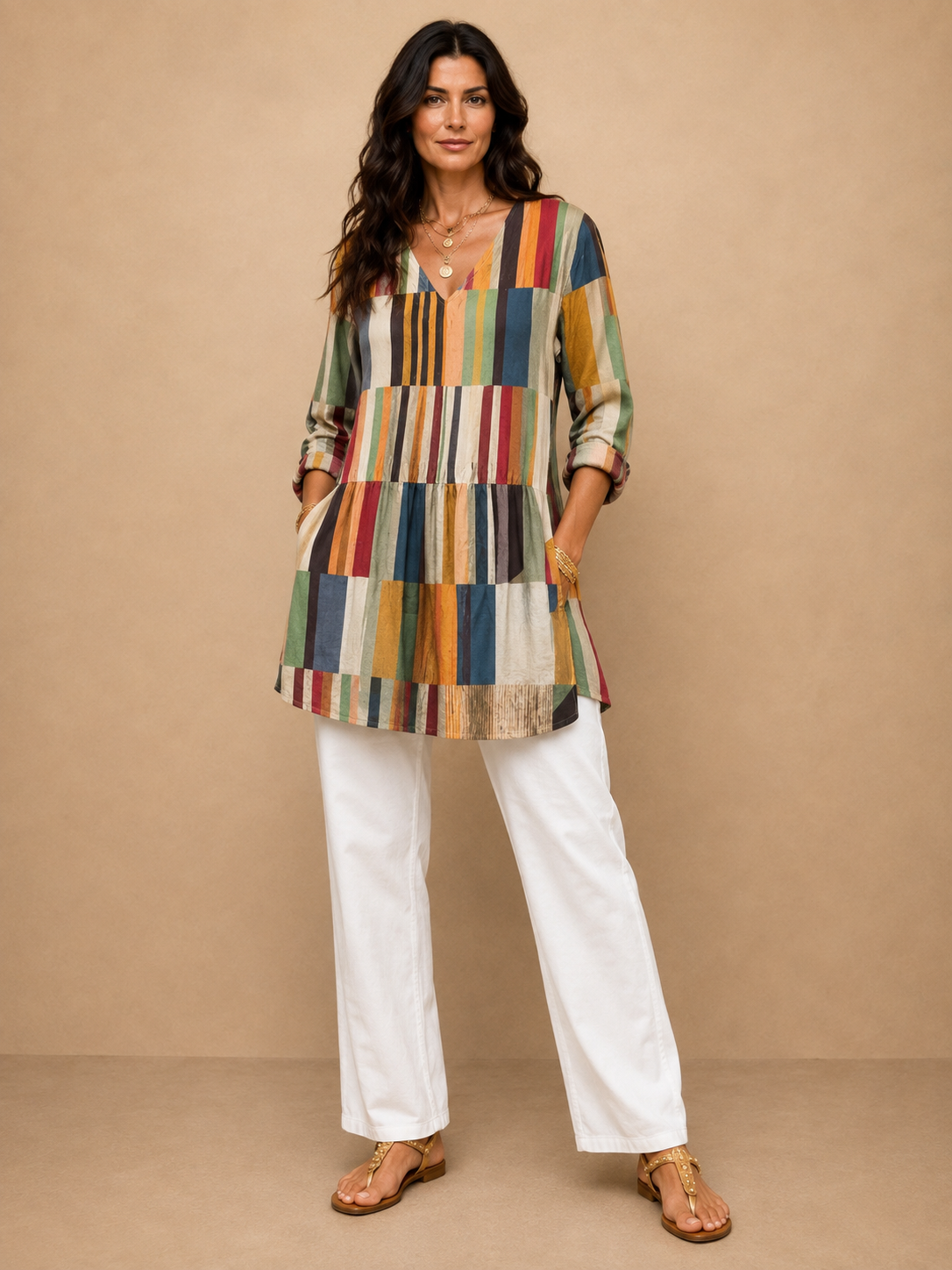Chloe | Long Blouse with V-Neck