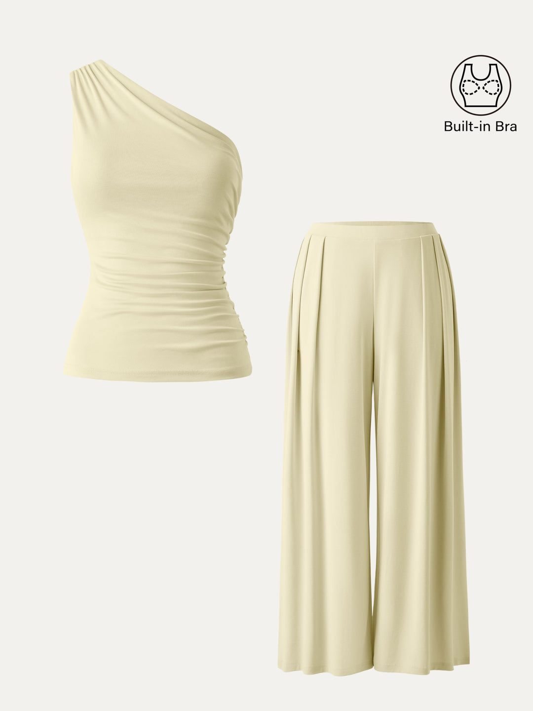 Elara™ | One-Shoulder Wide-Leg Set (2PC)