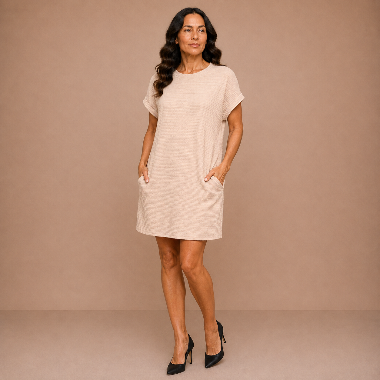 EVASHA™ – Casual Minimalist Round Neck Summer Dress