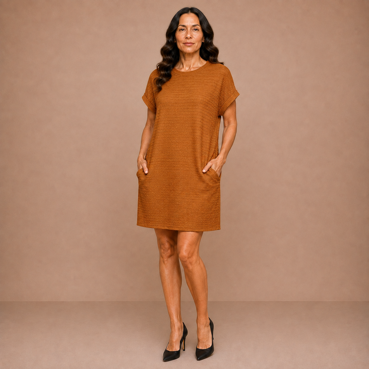 EVASHA™ – Casual Minimalist Round Neck Summer Dress