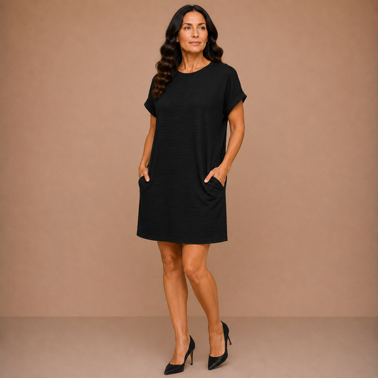 EVASHA™ – Casual Minimalist Round Neck Summer Dress