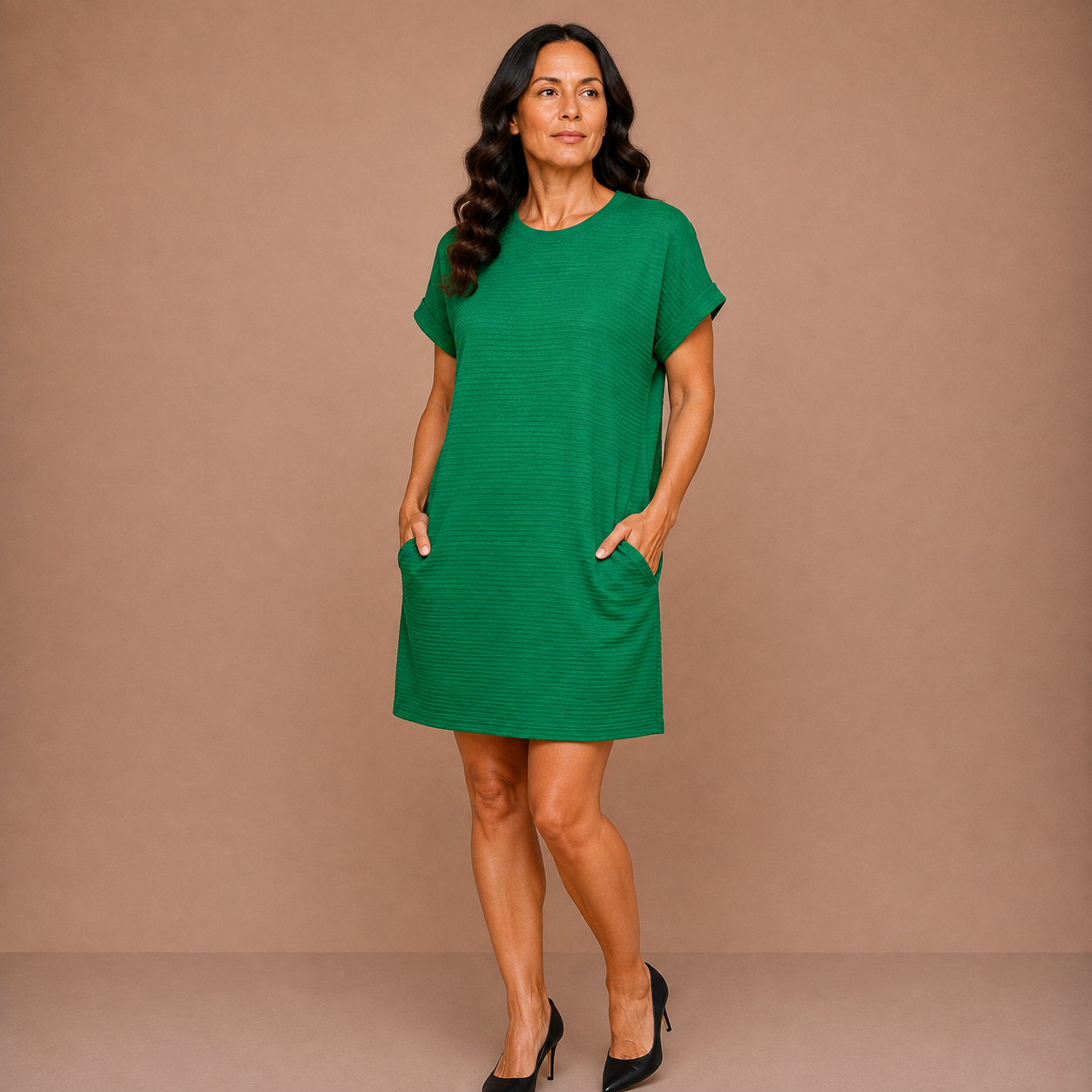 EVASHA™ – Casual Minimalist Round Neck Summer Dress
