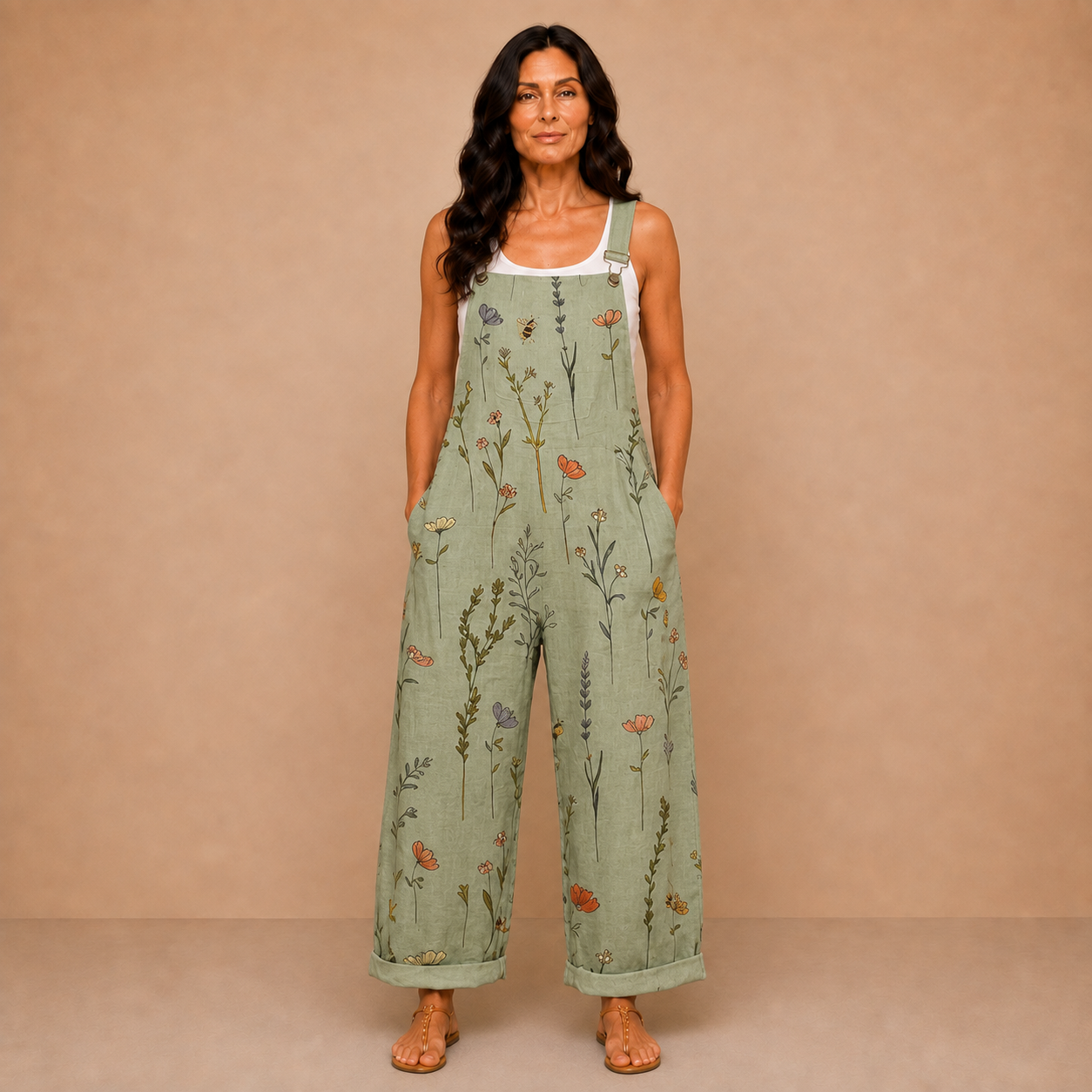 Comfortable Printed Overalls