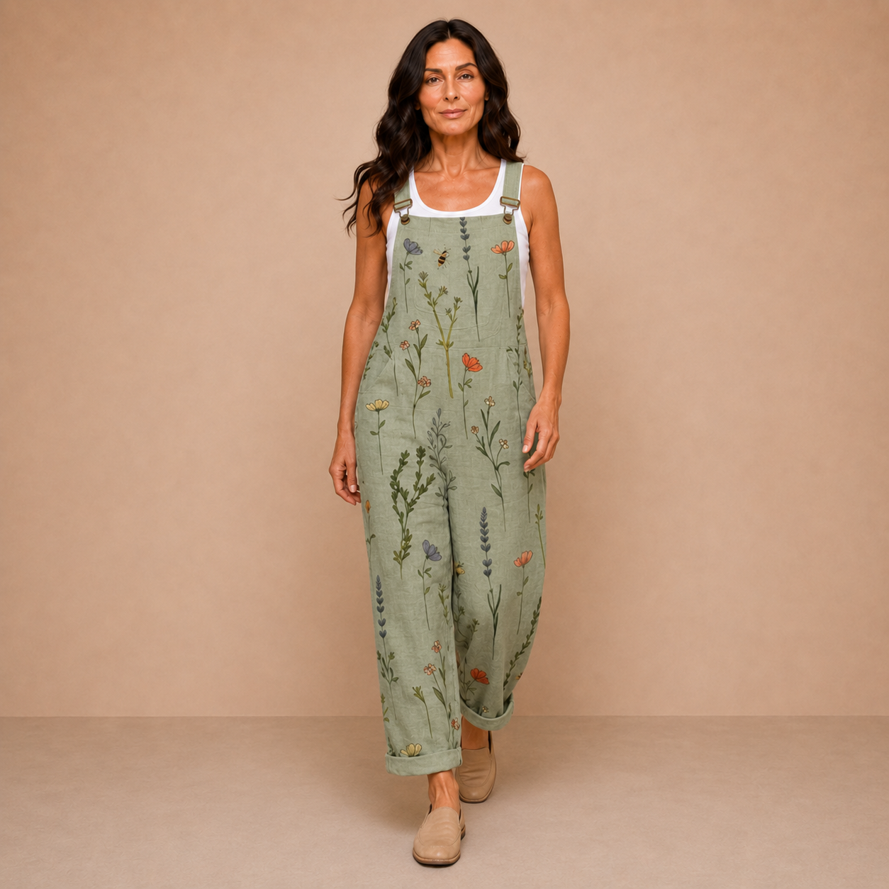 Comfortable Printed Overalls