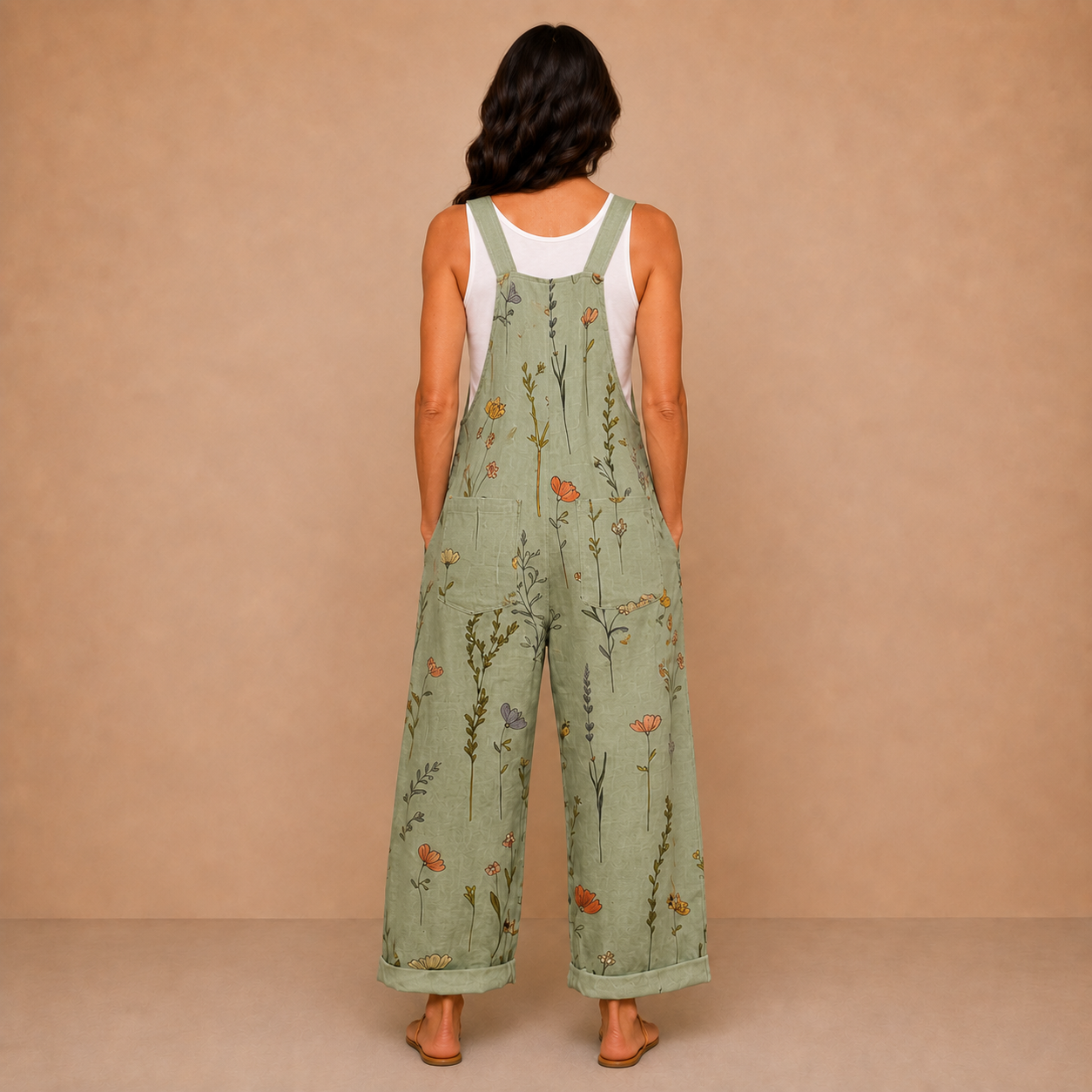 Comfortable Printed Overalls