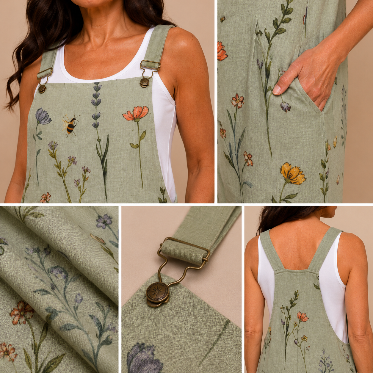 Comfortable Printed Overalls