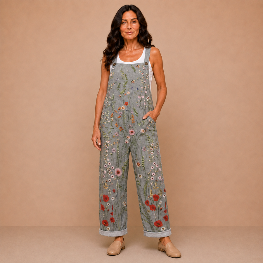 Comfortable Printed Overalls