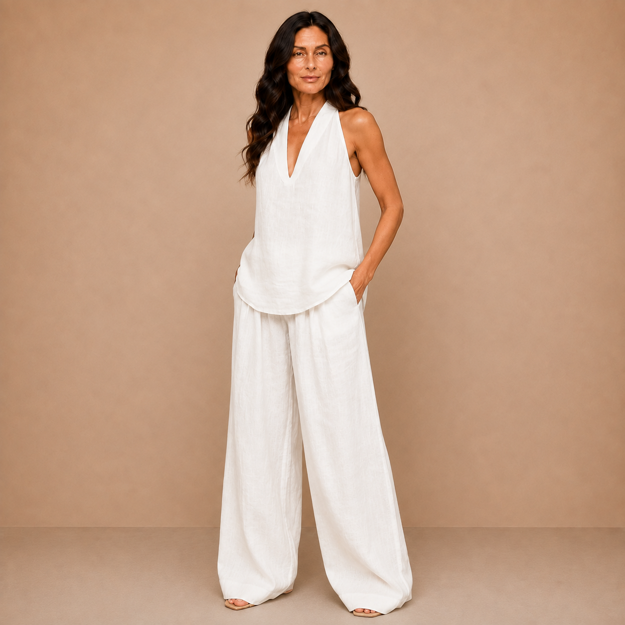 Zoë™ - Sleeveless set with wide-cut pants