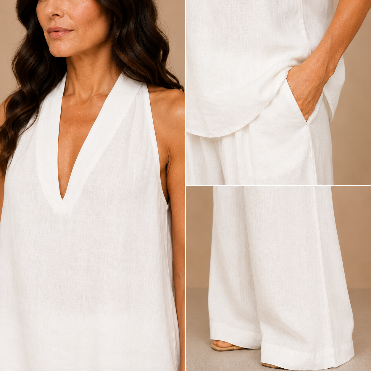 Zoë™ - Sleeveless set with wide-cut pants
