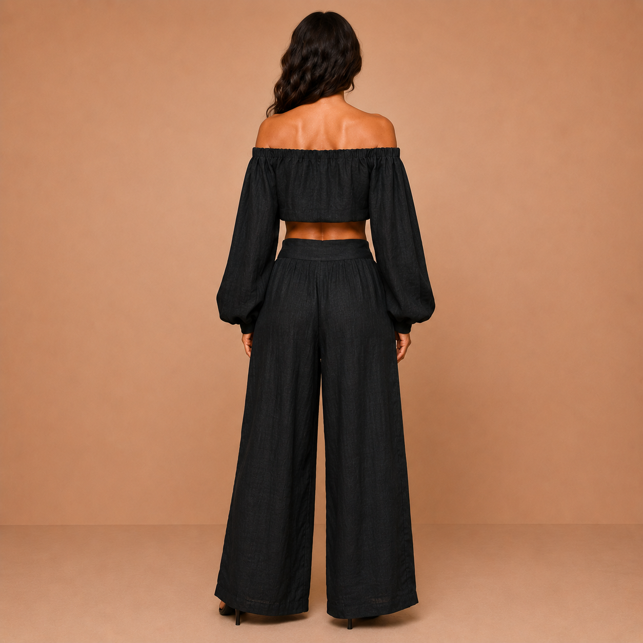 Tess™ - Off-shoulder set with wide-leg pants