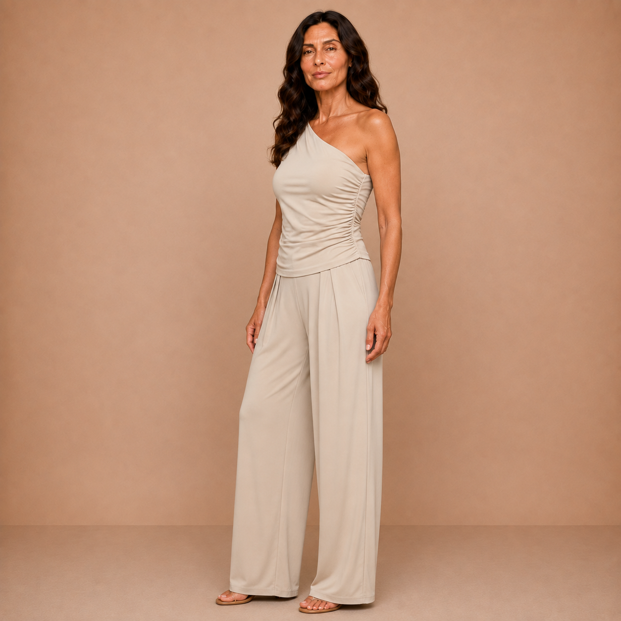 Elara™ | One-Shoulder Wide-Leg Set (2PC)