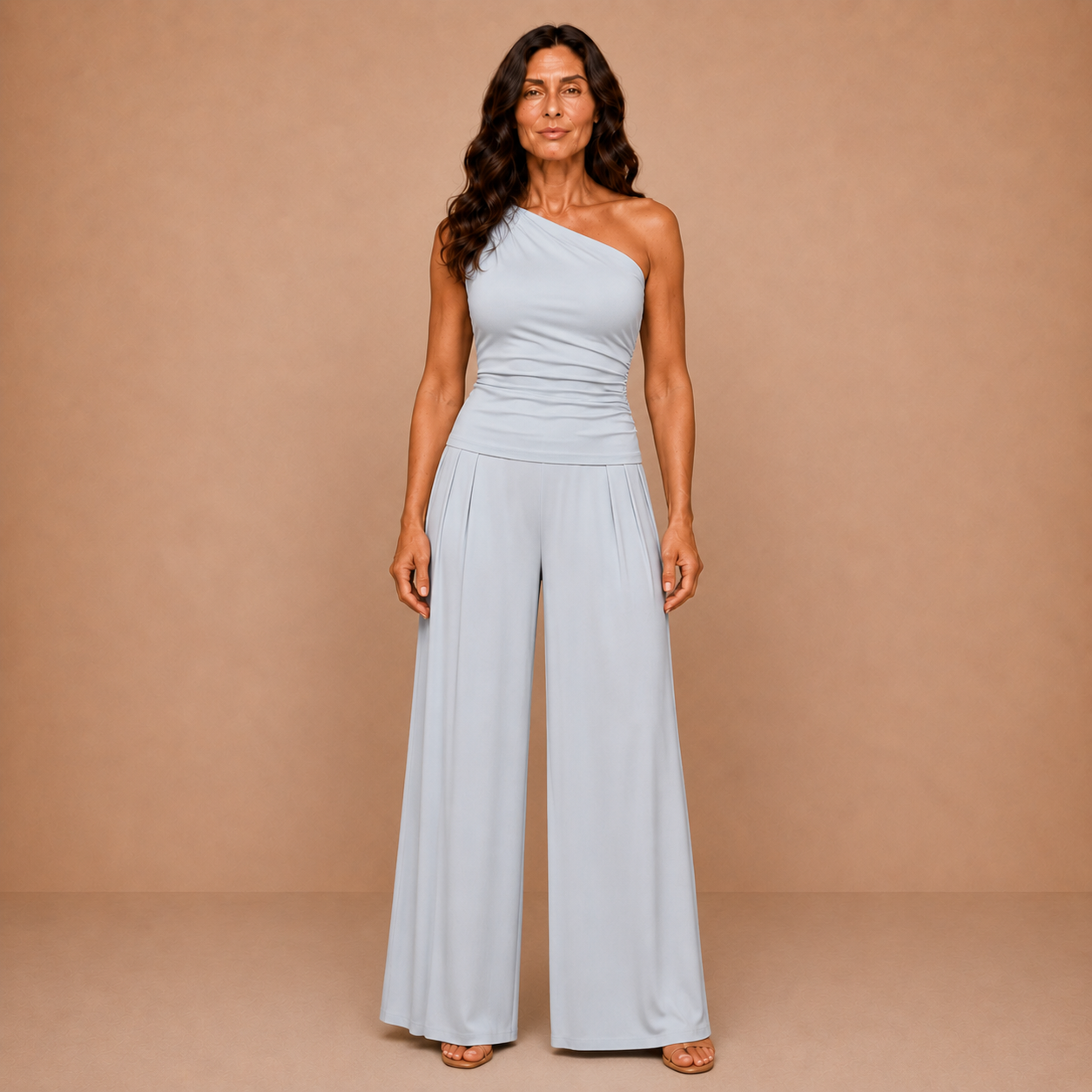 Elara™ | One-Shoulder Wide-Leg Set (2PC)