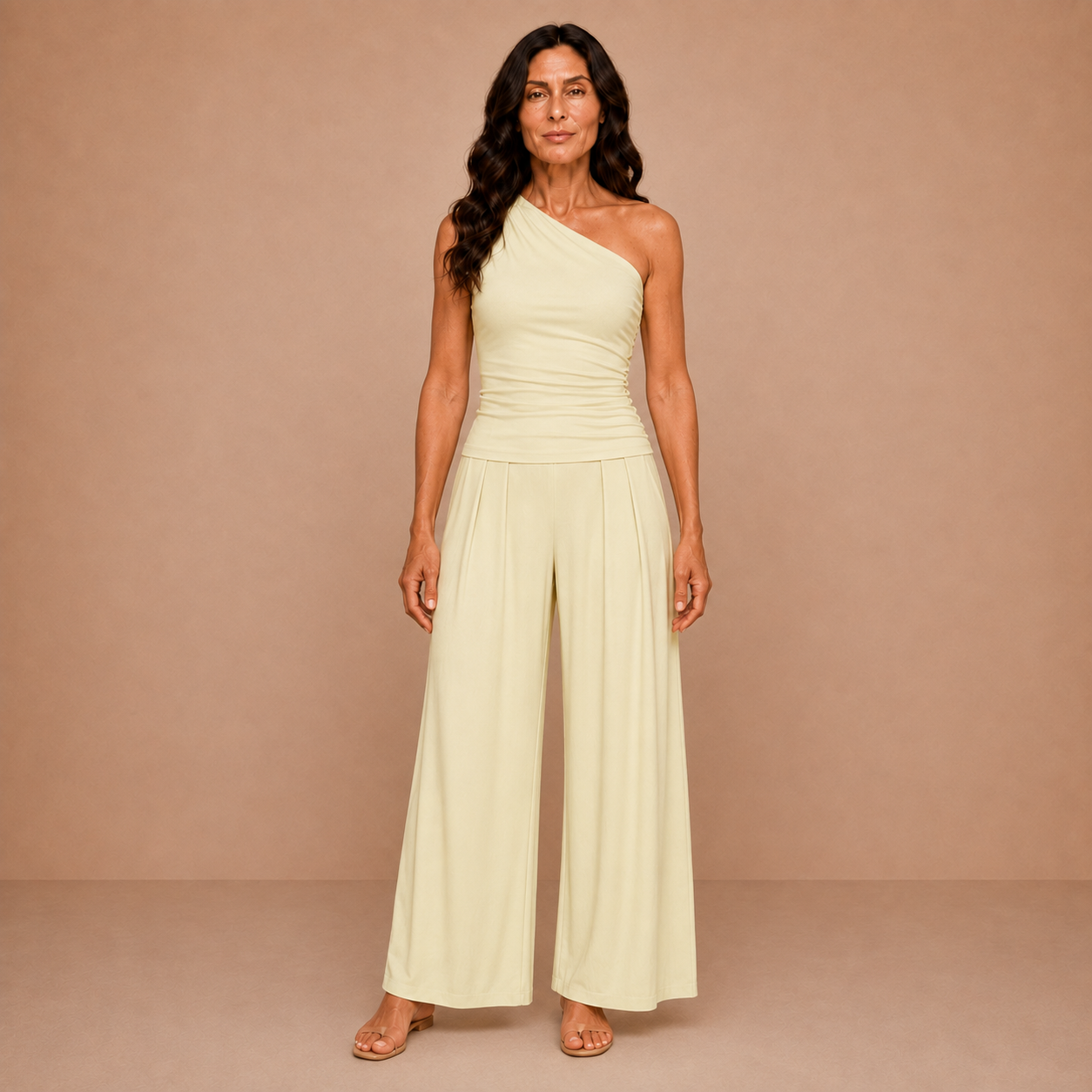 Elara™ | One-Shoulder Wide-Leg Set (2PC)
