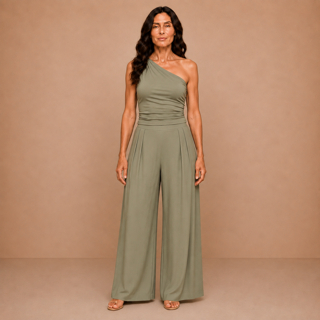 Elara™ | One-Shoulder Wide-Leg Set (2PC)