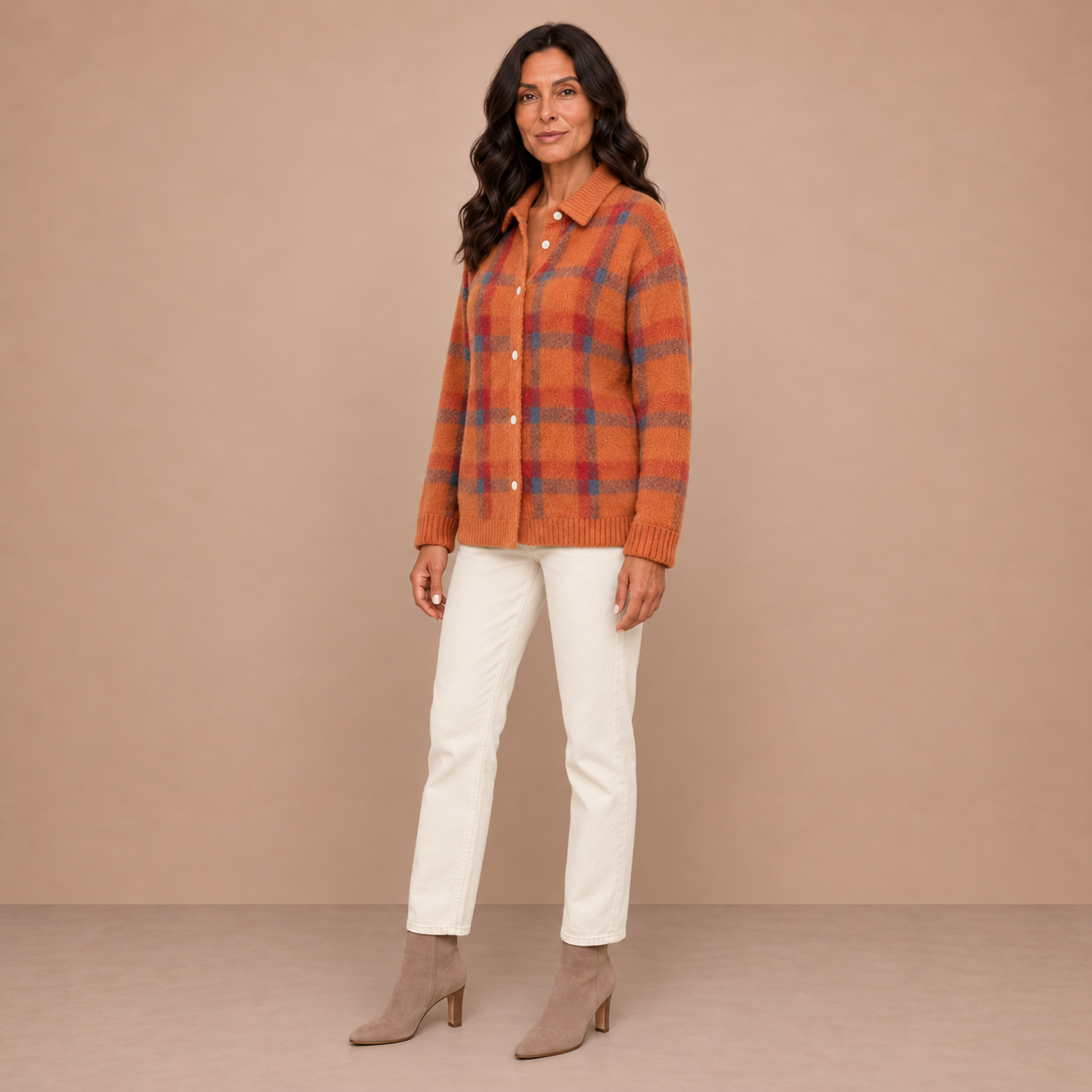 Anna | Plaid Knit Cardigan