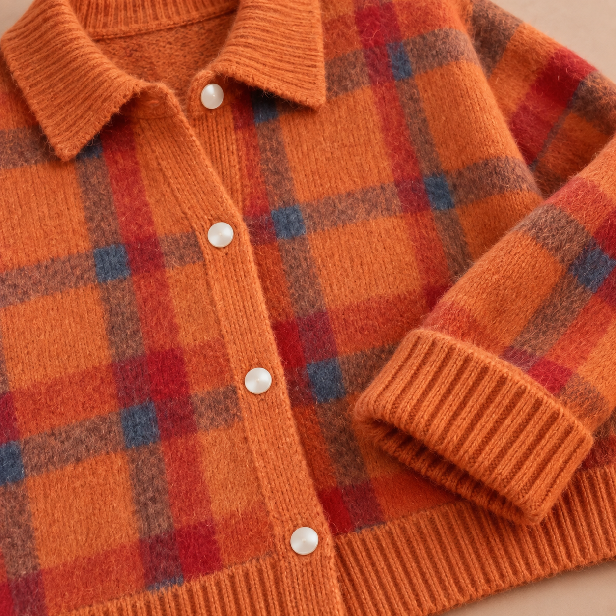 Anna | Plaid Knit Cardigan