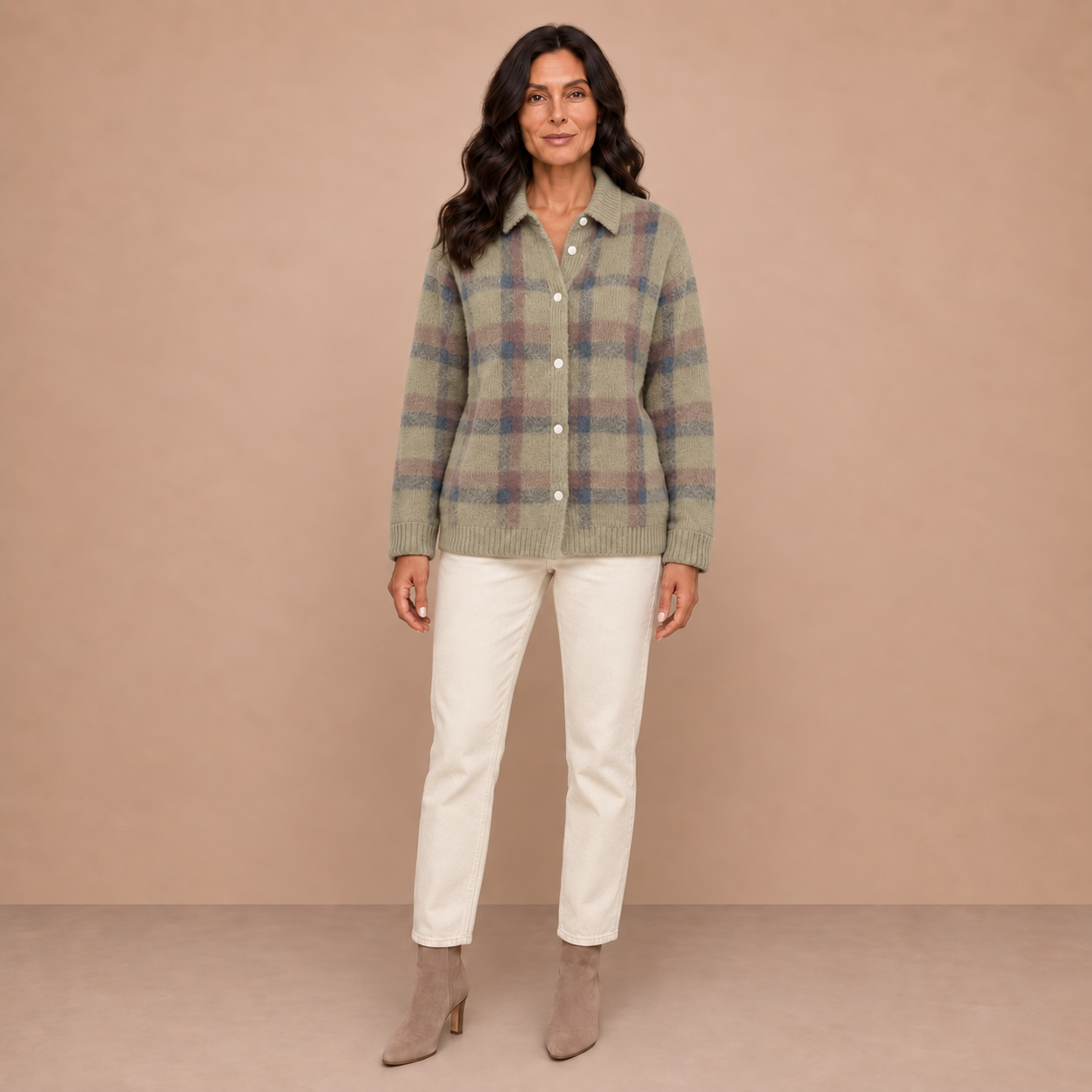 Anna | Plaid Knit Cardigan