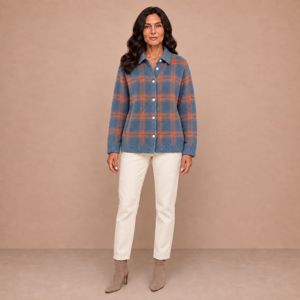 Anna | Plaid Knit Cardigan