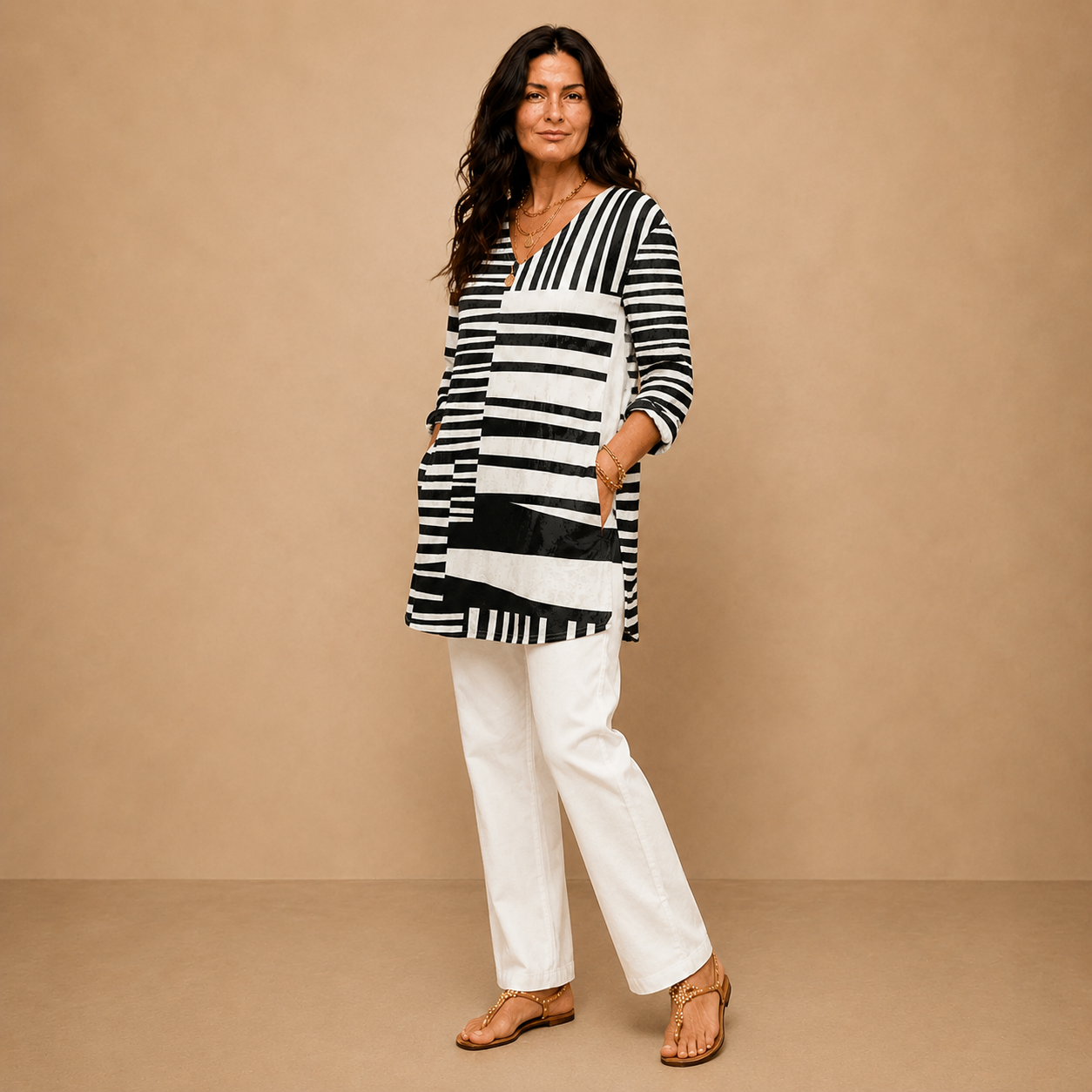 Sophie | Long Blouse with V-Neck