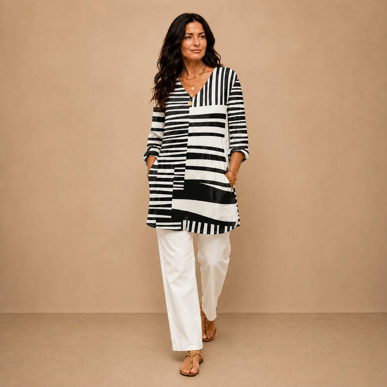 Sophie | Long Blouse with V-Neck