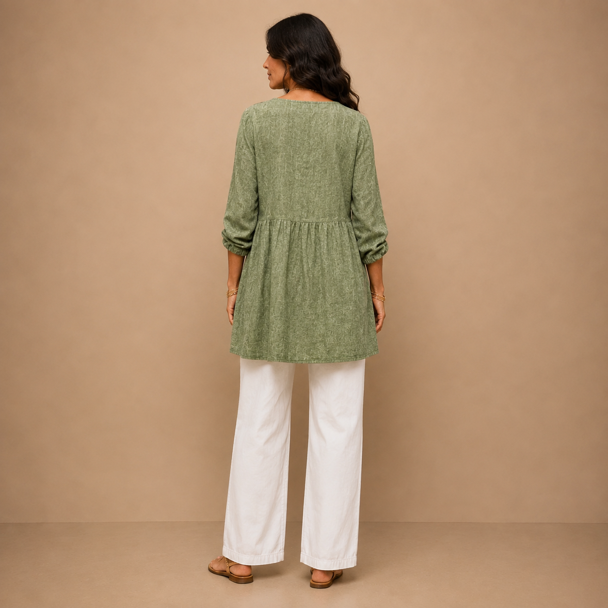 Elise | Long Blouse with V-Neck