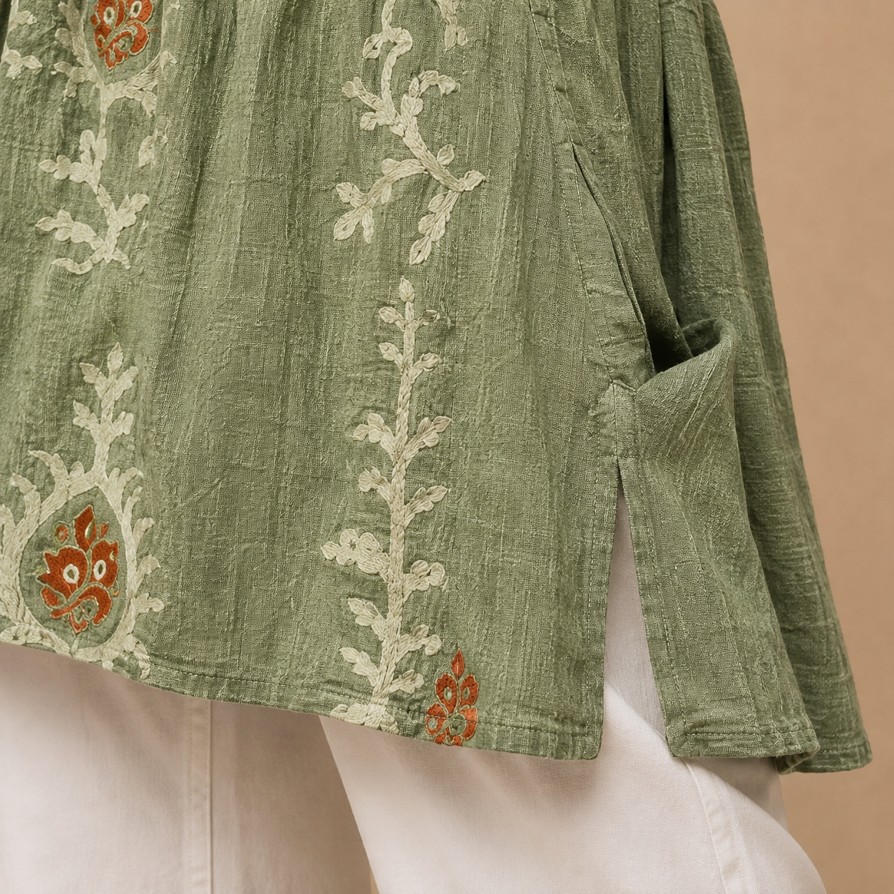 Elise | Long Blouse with V-Neck