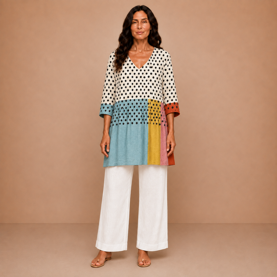 Valerie | Long Blouse with V-Neck