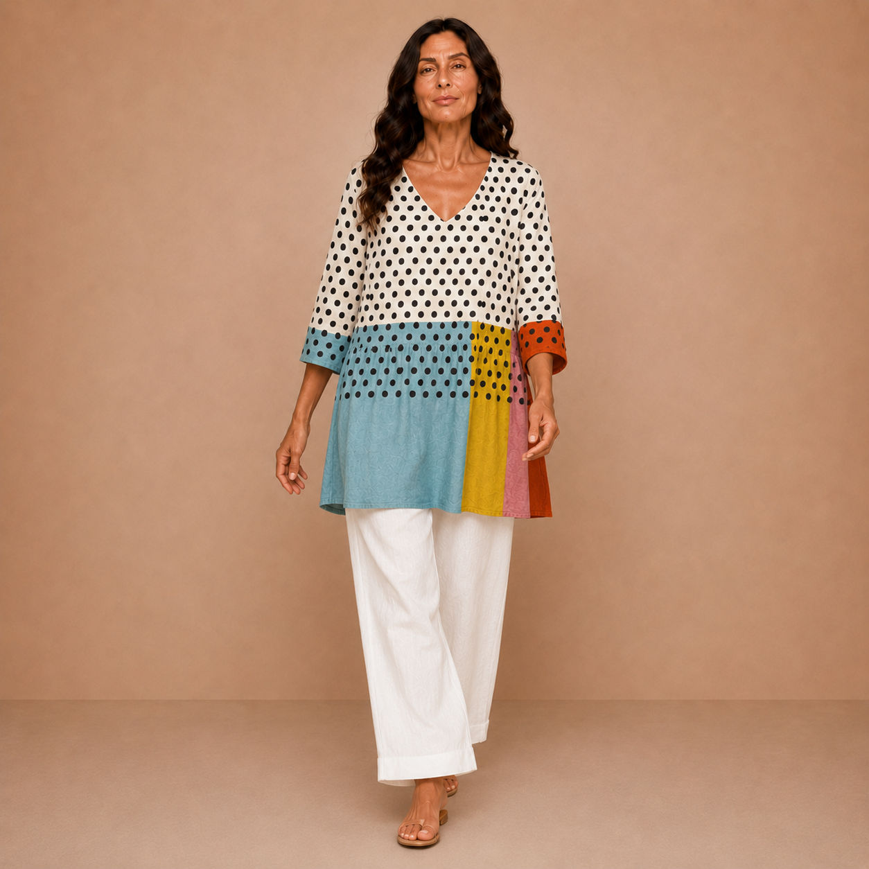 Valerie | Long Blouse with V-Neck