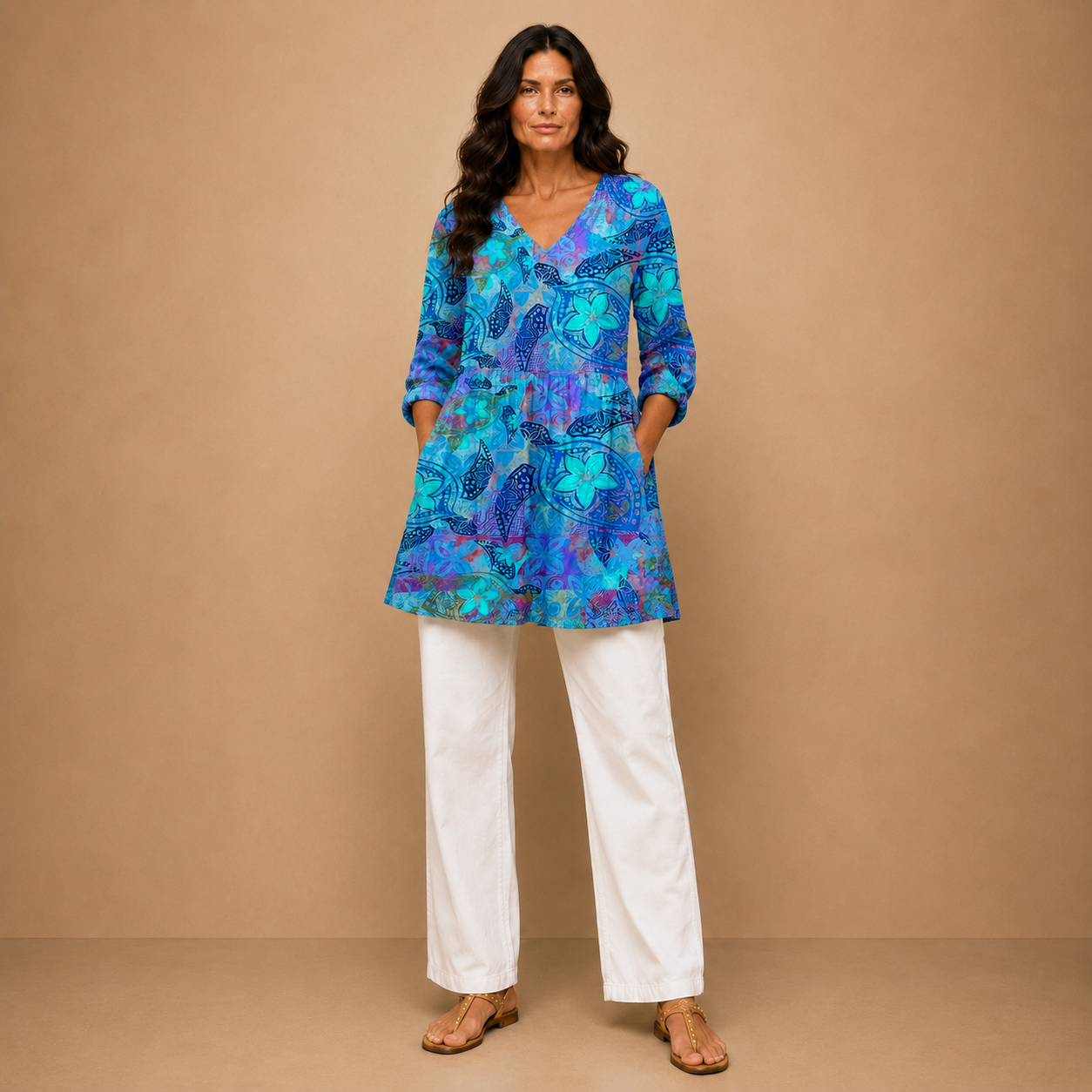 Juliette | Long Blouse with V-Neck