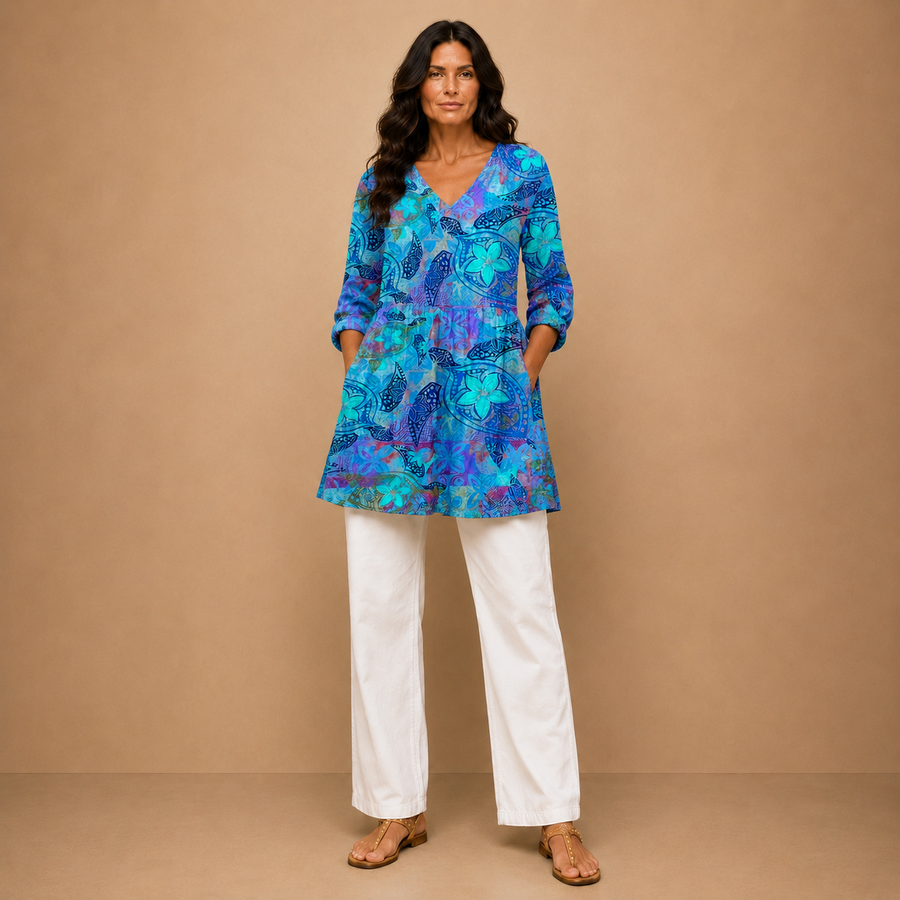 Juliette | Long Blouse with V-Neck